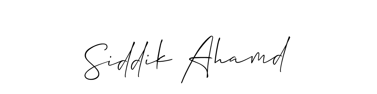 Use a signature maker to create a handwritten signature online. With this signature software, you can design (Allison_Script) your own signature for name Siddik Ahamd. Siddik Ahamd signature style 2 images and pictures png