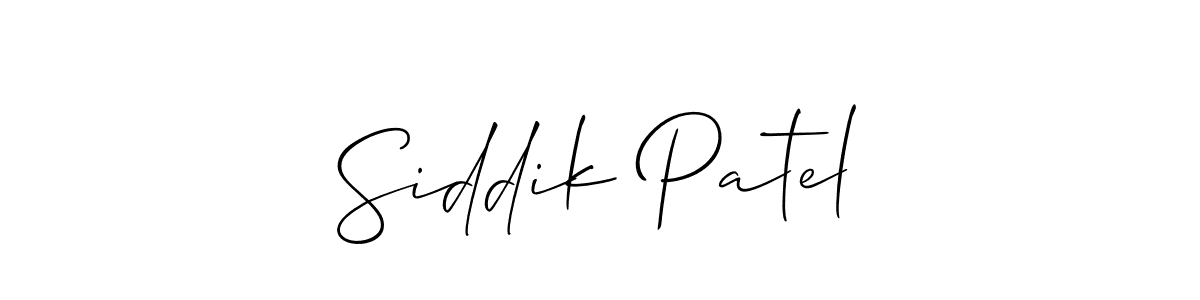 How to make Siddik Patel signature? Allison_Script is a professional autograph style. Create handwritten signature for Siddik Patel name. Siddik Patel signature style 2 images and pictures png