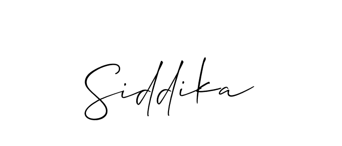 Create a beautiful signature design for name Siddika. With this signature (Allison_Script) fonts, you can make a handwritten signature for free. Siddika signature style 2 images and pictures png