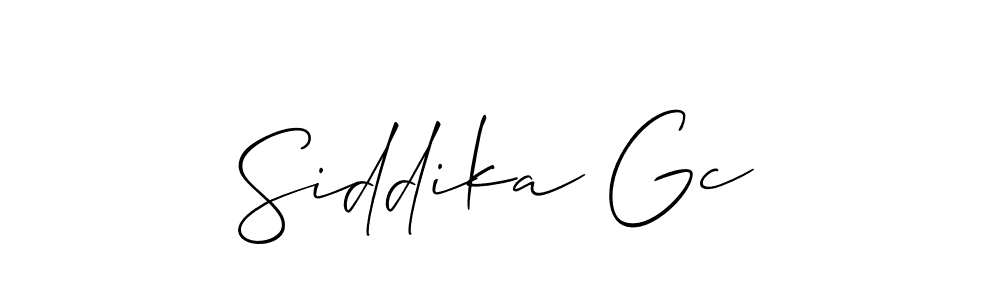 Also we have Siddika Gc name is the best signature style. Create professional handwritten signature collection using Allison_Script autograph style. Siddika Gc signature style 2 images and pictures png