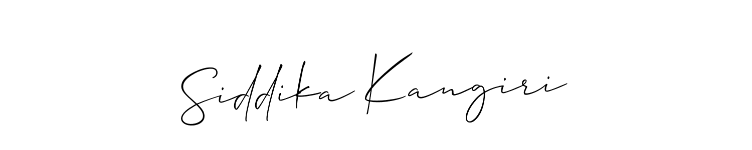 How to make Siddika Kangiri name signature. Use Allison_Script style for creating short signs online. This is the latest handwritten sign. Siddika Kangiri signature style 2 images and pictures png