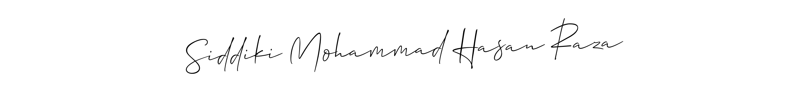 The best way (Allison_Script) to make a short signature is to pick only two or three words in your name. The name Siddiki Mohammad Hasan Raza include a total of six letters. For converting this name. Siddiki Mohammad Hasan Raza signature style 2 images and pictures png