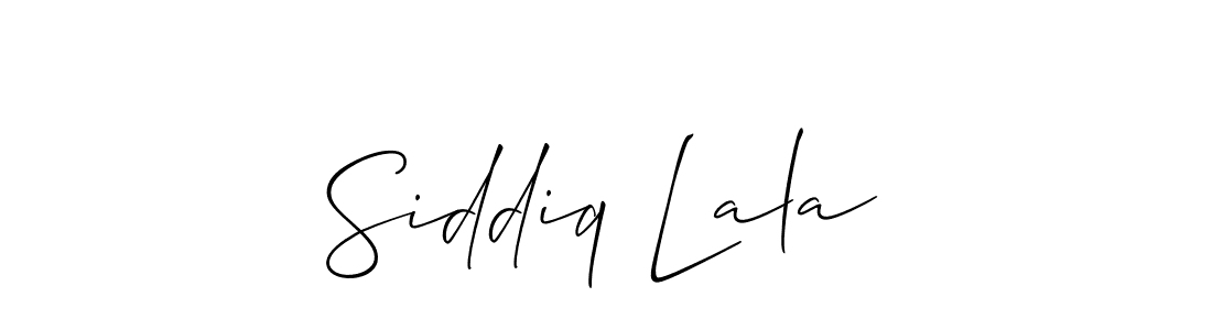 Use a signature maker to create a handwritten signature online. With this signature software, you can design (Allison_Script) your own signature for name Siddiq Lala. Siddiq Lala signature style 2 images and pictures png