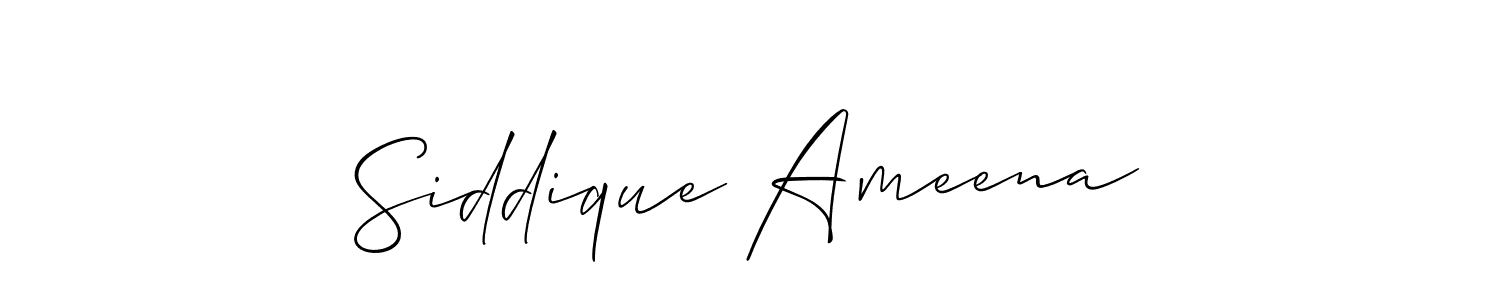 How to make Siddique Ameena signature? Allison_Script is a professional autograph style. Create handwritten signature for Siddique Ameena name. Siddique Ameena signature style 2 images and pictures png