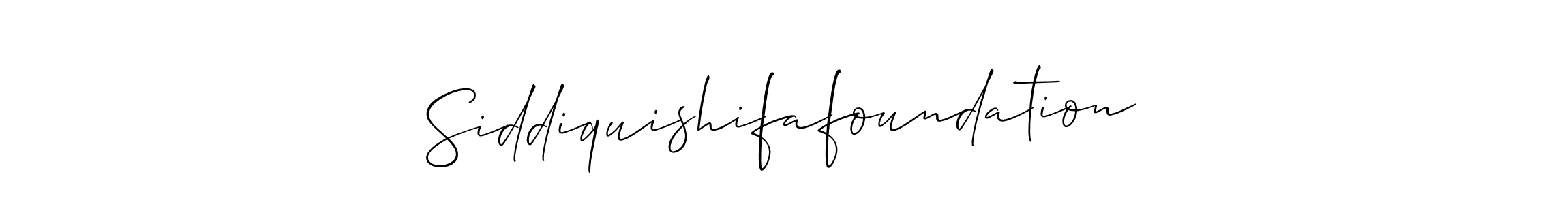 Use a signature maker to create a handwritten signature online. With this signature software, you can design (Allison_Script) your own signature for name Siddiquishifafoundation. Siddiquishifafoundation signature style 2 images and pictures png