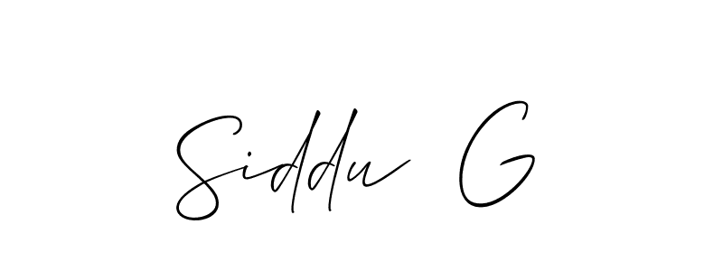 Similarly Allison_Script is the best handwritten signature design. Signature creator online .You can use it as an online autograph creator for name Siddu  G. Siddu  G signature style 2 images and pictures png