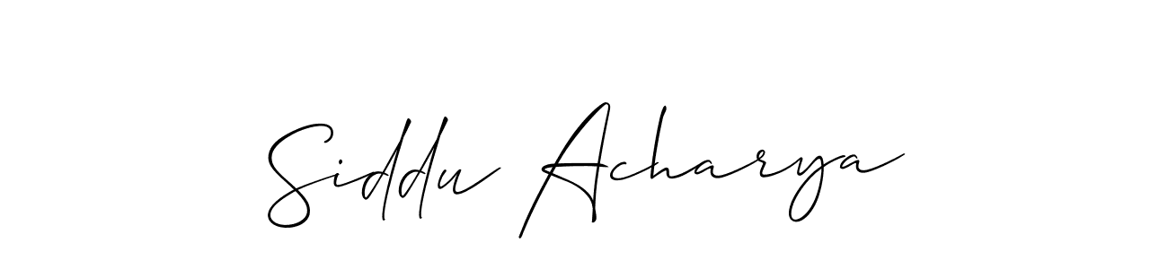 It looks lik you need a new signature style for name Siddu Acharya. Design unique handwritten (Allison_Script) signature with our free signature maker in just a few clicks. Siddu Acharya signature style 2 images and pictures png