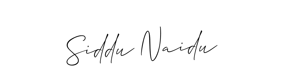 Make a beautiful signature design for name Siddu Naidu. With this signature (Allison_Script) style, you can create a handwritten signature for free. Siddu Naidu signature style 2 images and pictures png