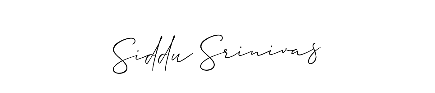 Make a beautiful signature design for name Siddu Srinivas. With this signature (Allison_Script) style, you can create a handwritten signature for free. Siddu Srinivas signature style 2 images and pictures png