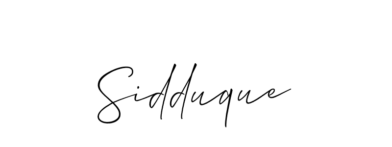 Sidduque stylish signature style. Best Handwritten Sign (Allison_Script) for my name. Handwritten Signature Collection Ideas for my name Sidduque. Sidduque signature style 2 images and pictures png