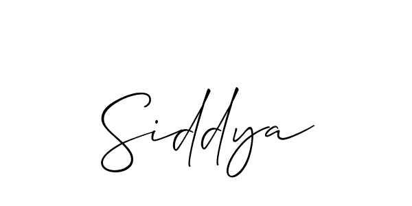 Make a beautiful signature design for name Siddya. With this signature (Allison_Script) style, you can create a handwritten signature for free. Siddya signature style 2 images and pictures png
