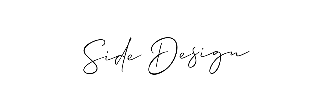 Create a beautiful signature design for name Side Design. With this signature (Allison_Script) fonts, you can make a handwritten signature for free. Side Design signature style 2 images and pictures png