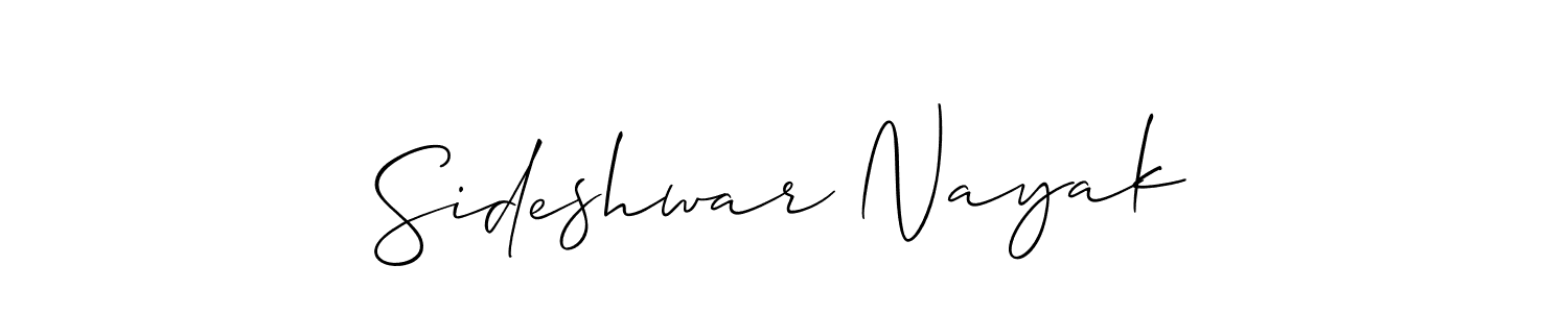 Also You can easily find your signature by using the search form. We will create Sideshwar Nayak name handwritten signature images for you free of cost using Allison_Script sign style. Sideshwar Nayak signature style 2 images and pictures png