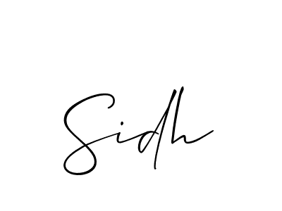 Sidh stylish signature style. Best Handwritten Sign (Allison_Script) for my name. Handwritten Signature Collection Ideas for my name Sidh. Sidh signature style 2 images and pictures png