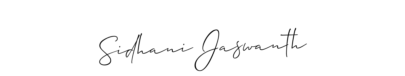 Also You can easily find your signature by using the search form. We will create Sidhani Jaswanth name handwritten signature images for you free of cost using Allison_Script sign style. Sidhani Jaswanth signature style 2 images and pictures png