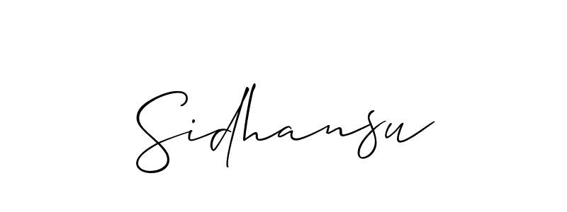 Make a beautiful signature design for name Sidhansu. Use this online signature maker to create a handwritten signature for free. Sidhansu signature style 2 images and pictures png
