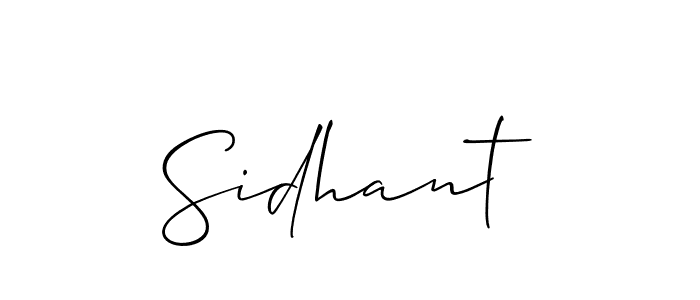 How to make Sidhant name signature. Use Allison_Script style for creating short signs online. This is the latest handwritten sign. Sidhant signature style 2 images and pictures png