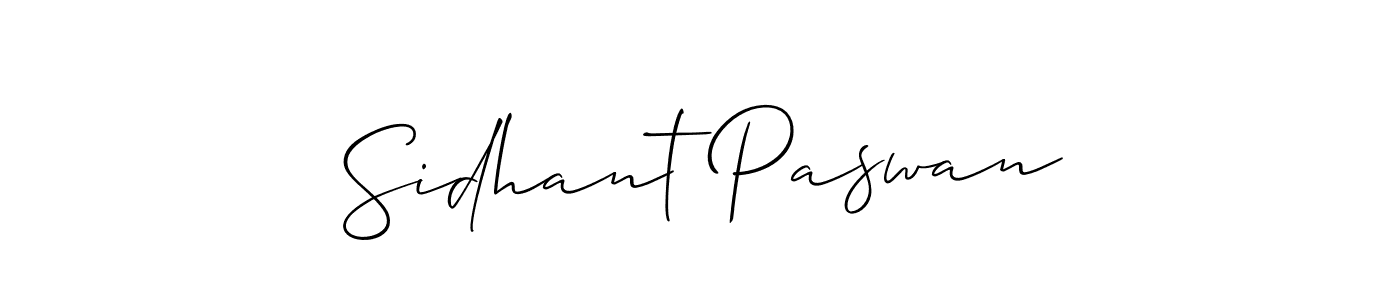 Use a signature maker to create a handwritten signature online. With this signature software, you can design (Allison_Script) your own signature for name Sidhant Paswan. Sidhant Paswan signature style 2 images and pictures png