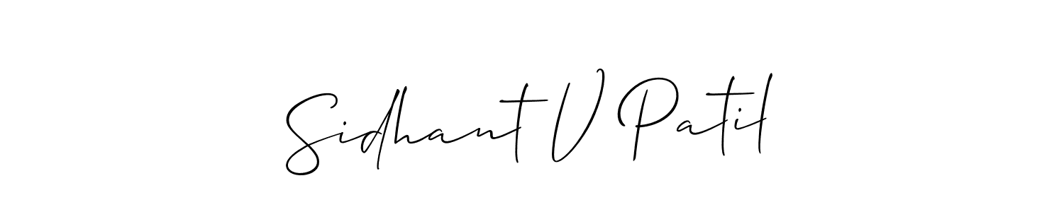 Similarly Allison_Script is the best handwritten signature design. Signature creator online .You can use it as an online autograph creator for name Sidhant V Patil. Sidhant V Patil signature style 2 images and pictures png