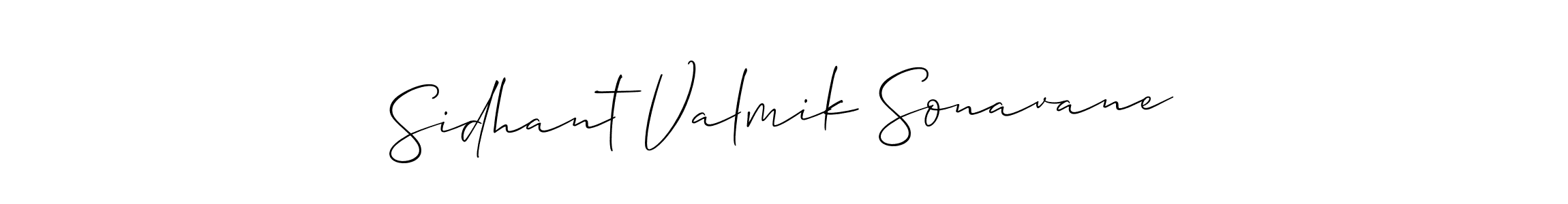 Allison_Script is a professional signature style that is perfect for those who want to add a touch of class to their signature. It is also a great choice for those who want to make their signature more unique. Get Sidhant Valmik Sonavane name to fancy signature for free. Sidhant Valmik Sonavane signature style 2 images and pictures png