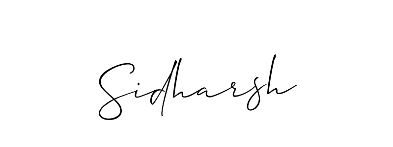 How to make Sidharsh name signature. Use Allison_Script style for creating short signs online. This is the latest handwritten sign. Sidharsh signature style 2 images and pictures png