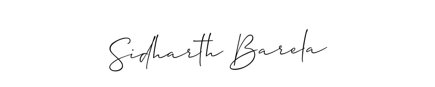 Use a signature maker to create a handwritten signature online. With this signature software, you can design (Allison_Script) your own signature for name Sidharth Barela. Sidharth Barela signature style 2 images and pictures png