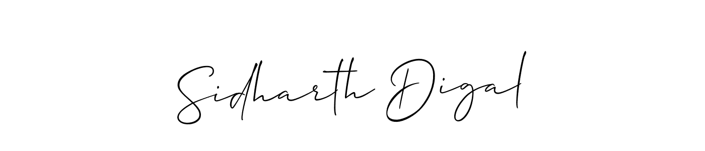 Design your own signature with our free online signature maker. With this signature software, you can create a handwritten (Allison_Script) signature for name Sidharth Digal. Sidharth Digal signature style 2 images and pictures png