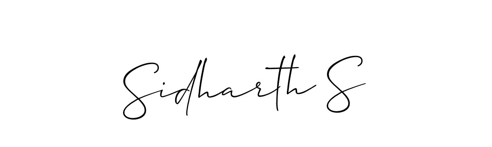 Allison_Script is a professional signature style that is perfect for those who want to add a touch of class to their signature. It is also a great choice for those who want to make their signature more unique. Get Sidharth S name to fancy signature for free. Sidharth S signature style 2 images and pictures png