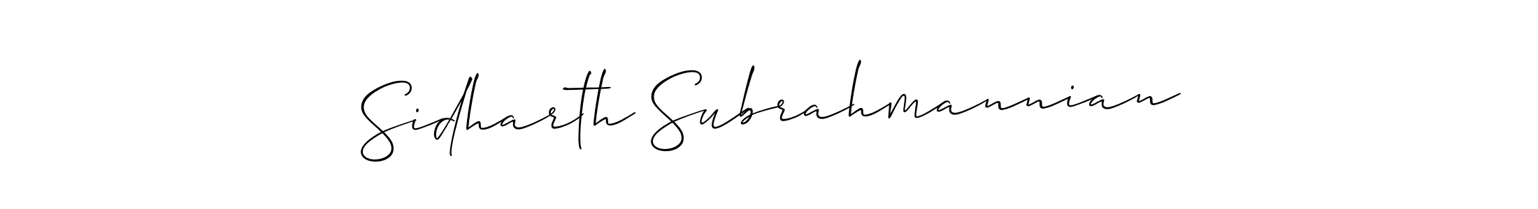 How to make Sidharth Subrahmannian name signature. Use Allison_Script style for creating short signs online. This is the latest handwritten sign. Sidharth Subrahmannian signature style 2 images and pictures png