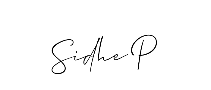Create a beautiful signature design for name Sidhe P. With this signature (Allison_Script) fonts, you can make a handwritten signature for free. Sidhe P signature style 2 images and pictures png