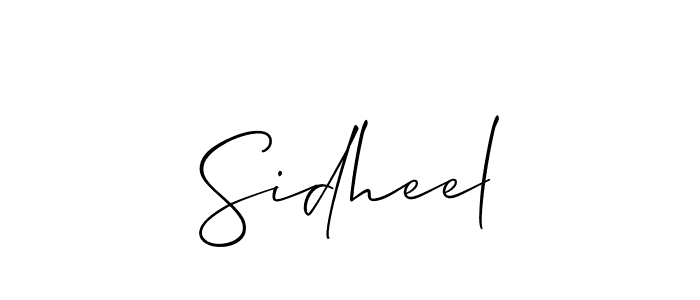 The best way (Allison_Script) to make a short signature is to pick only two or three words in your name. The name Sidheel include a total of six letters. For converting this name. Sidheel signature style 2 images and pictures png