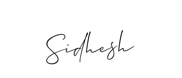 Allison_Script is a professional signature style that is perfect for those who want to add a touch of class to their signature. It is also a great choice for those who want to make their signature more unique. Get Sidhesh name to fancy signature for free. Sidhesh signature style 2 images and pictures png