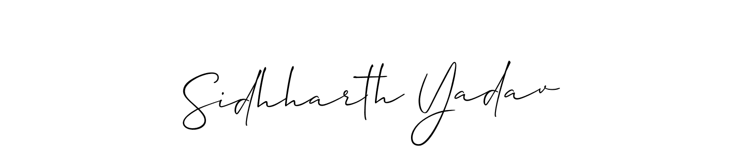 Use a signature maker to create a handwritten signature online. With this signature software, you can design (Allison_Script) your own signature for name Sidhharth Yadav. Sidhharth Yadav signature style 2 images and pictures png