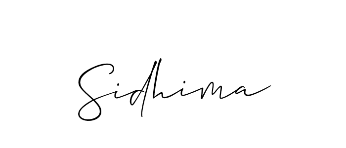 How to make Sidhima signature? Allison_Script is a professional autograph style. Create handwritten signature for Sidhima name. Sidhima signature style 2 images and pictures png