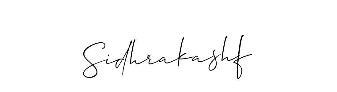 Design your own signature with our free online signature maker. With this signature software, you can create a handwritten (Allison_Script) signature for name Sidhrakashf. Sidhrakashf signature style 2 images and pictures png