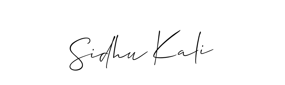 Also You can easily find your signature by using the search form. We will create Sidhu Kali name handwritten signature images for you free of cost using Allison_Script sign style. Sidhu Kali signature style 2 images and pictures png