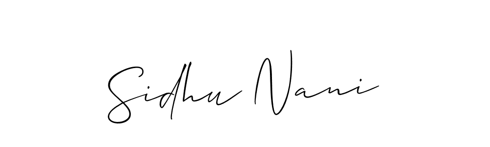 Use a signature maker to create a handwritten signature online. With this signature software, you can design (Allison_Script) your own signature for name Sidhu Nani. Sidhu Nani signature style 2 images and pictures png