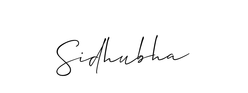 How to make Sidhubha signature? Allison_Script is a professional autograph style. Create handwritten signature for Sidhubha name. Sidhubha signature style 2 images and pictures png