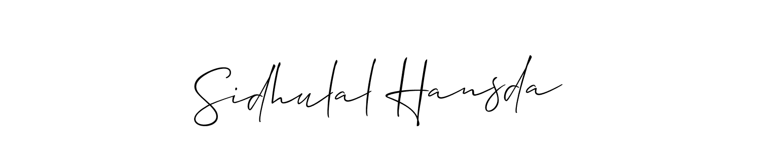Use a signature maker to create a handwritten signature online. With this signature software, you can design (Allison_Script) your own signature for name Sidhulal Hansda. Sidhulal Hansda signature style 2 images and pictures png