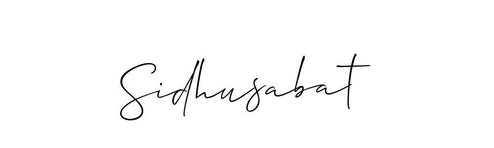 Sidhusabat stylish signature style. Best Handwritten Sign (Allison_Script) for my name. Handwritten Signature Collection Ideas for my name Sidhusabat. Sidhusabat signature style 2 images and pictures png