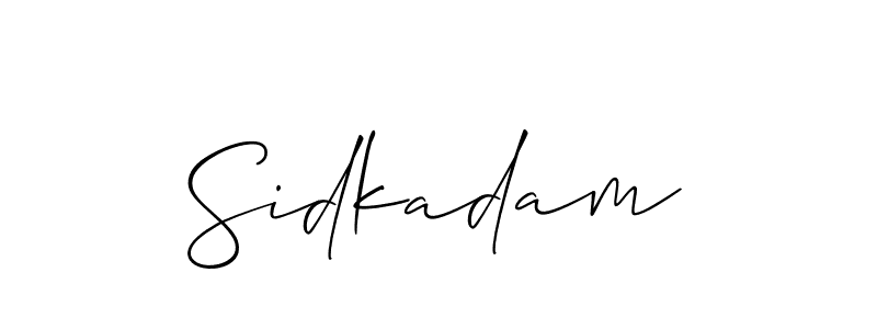 How to Draw Sidkadam signature style? Allison_Script is a latest design signature styles for name Sidkadam. Sidkadam signature style 2 images and pictures png