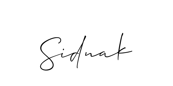 Best and Professional Signature Style for Sidnak. Allison_Script Best Signature Style Collection. Sidnak signature style 2 images and pictures png