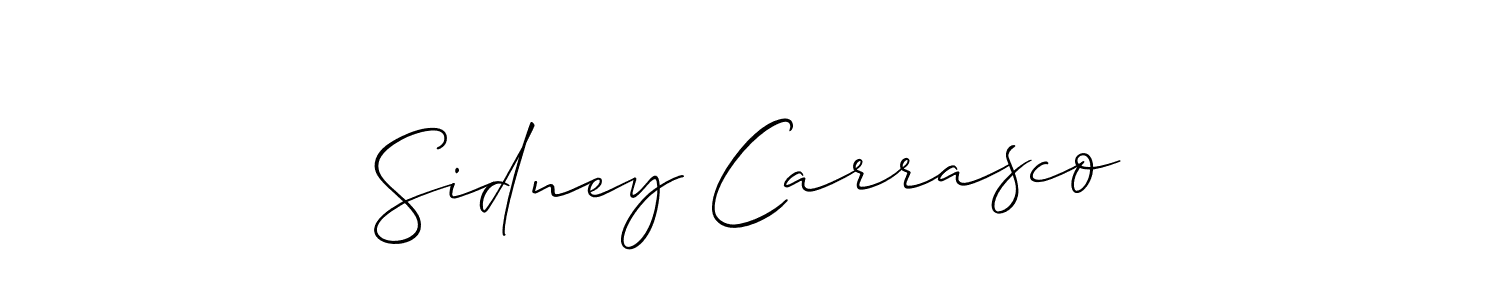 The best way (Allison_Script) to make a short signature is to pick only two or three words in your name. The name Sidney Carrasco include a total of six letters. For converting this name. Sidney Carrasco signature style 2 images and pictures png