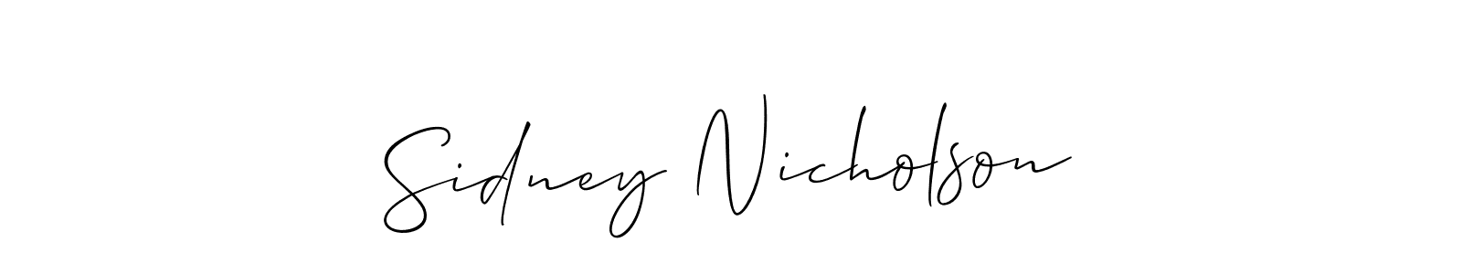 Make a short Sidney Nicholson signature style. Manage your documents anywhere anytime using Allison_Script. Create and add eSignatures, submit forms, share and send files easily. Sidney Nicholson signature style 2 images and pictures png