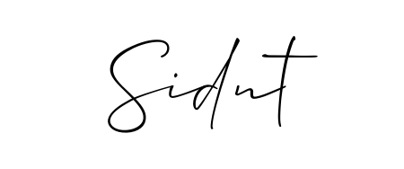 Similarly Allison_Script is the best handwritten signature design. Signature creator online. You can use it as an online autograph creator for name Sidnt. Sidnt signature style 2 images and pictures png