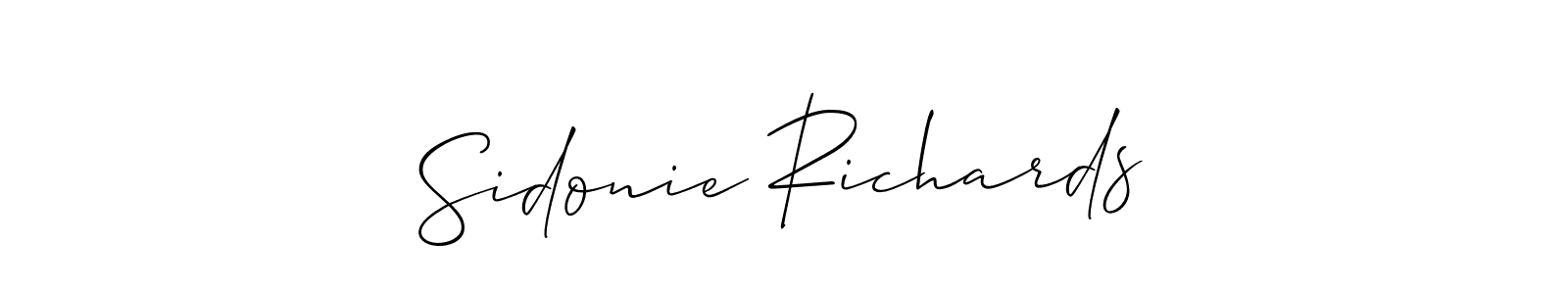 Make a short Sidonie Richards signature style. Manage your documents anywhere anytime using Allison_Script. Create and add eSignatures, submit forms, share and send files easily. Sidonie Richards signature style 2 images and pictures png