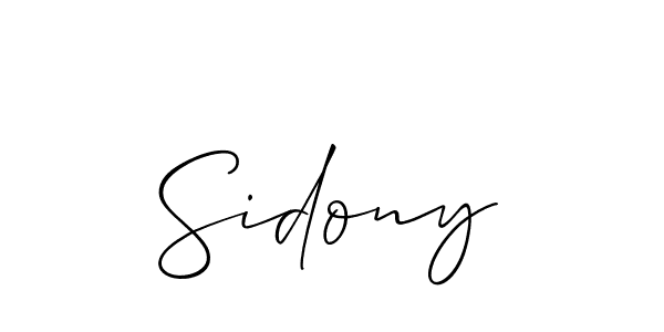 The best way (Allison_Script) to make a short signature is to pick only two or three words in your name. The name Sidony include a total of six letters. For converting this name. Sidony signature style 2 images and pictures png