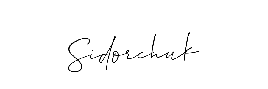 Also we have Sidorchuk name is the best signature style. Create professional handwritten signature collection using Allison_Script autograph style. Sidorchuk signature style 2 images and pictures png