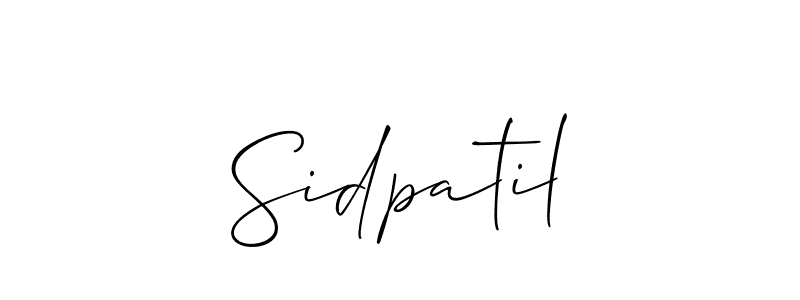 Design your own signature with our free online signature maker. With this signature software, you can create a handwritten (Allison_Script) signature for name Sidpatil. Sidpatil signature style 2 images and pictures png