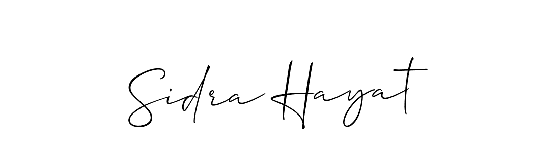 You should practise on your own different ways (Allison_Script) to write your name (Sidra Hayat) in signature. don't let someone else do it for you. Sidra Hayat signature style 2 images and pictures png